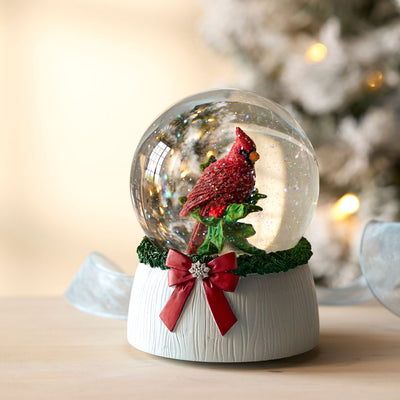 Cardinal Joy Musical Snow Globe | Putti Christmas Decor