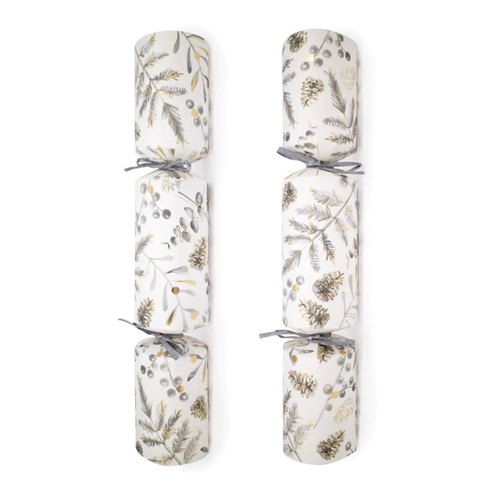 Celebration UK Silver Botanical Crackers | Putti Christmas Celebrations