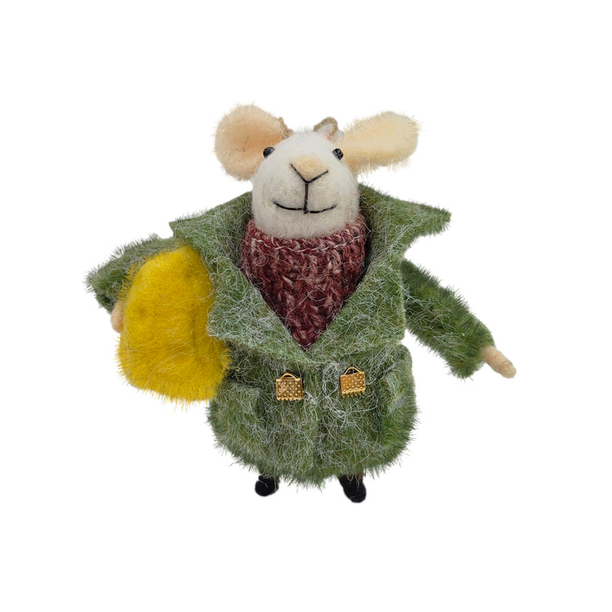 "Cheesy Chester" Felt Mouse Ornament  | Putti Christmas Decorations