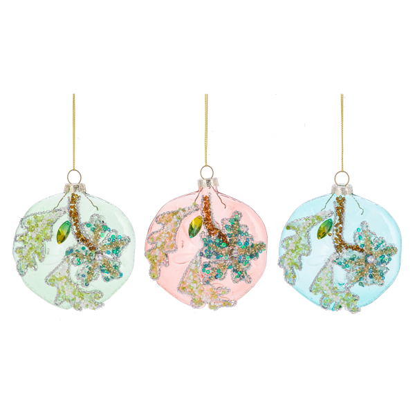 Coastal Glass Ball Ornament | Putti Christmas Canada