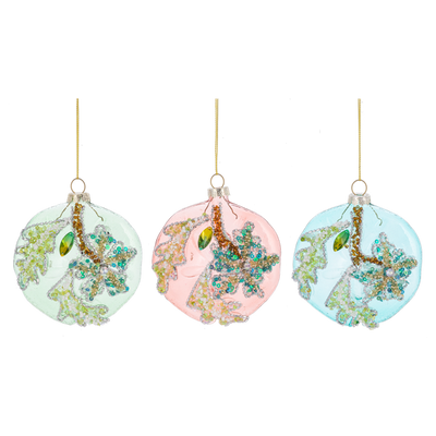 Coastal Glass Ball Ornament | Putti Christmas Canada