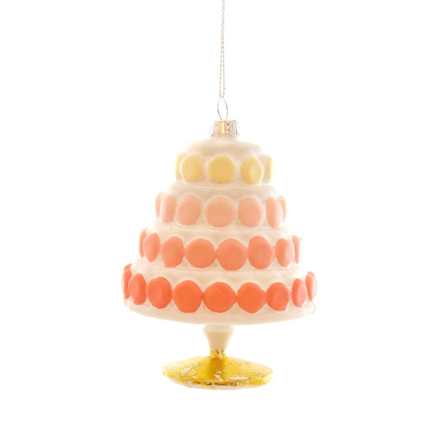 Cody Foster Gradient Macaroon Cake Glass Ornament | Putti Christmas Decorations