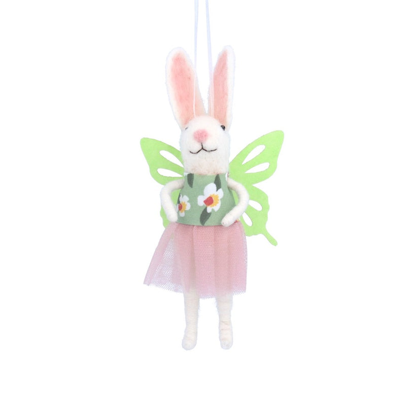 Bunny with Butterfly Wings Felt Ornament | Putti Easter Celebrations