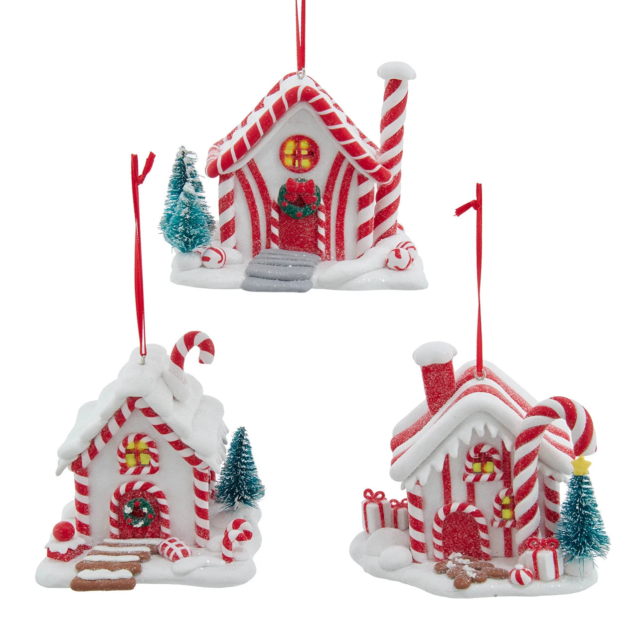 Candy Cane House Ornament