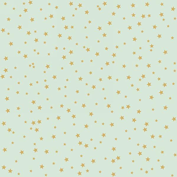 Golden Stars Lunch Napkins - Mint Green | Putti Christmas Entertaining
