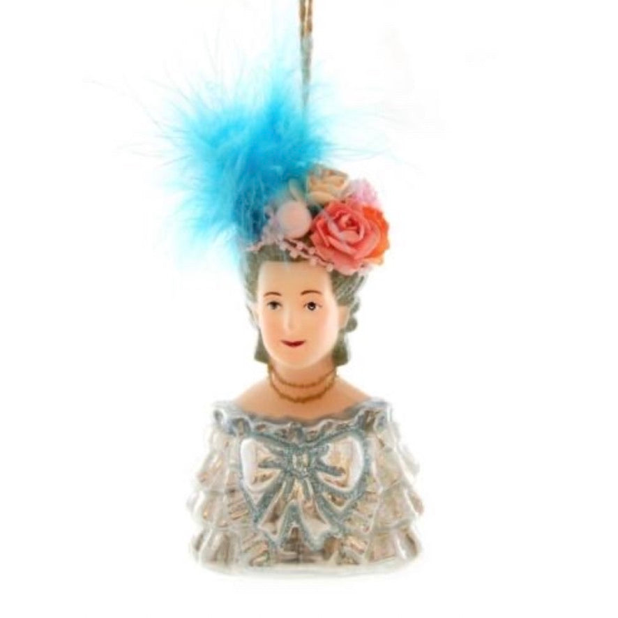 Marie Antoinette Bust Glass Ornament | Putti Christmas Decorations