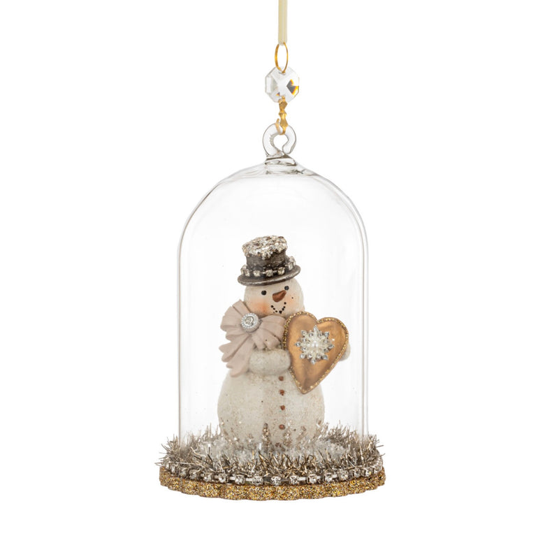 Snowman Sparkle Cloche Ornament