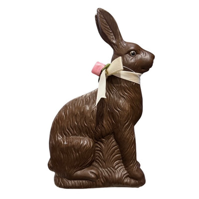 Faux Chocolate Standing Bunny with Bow
