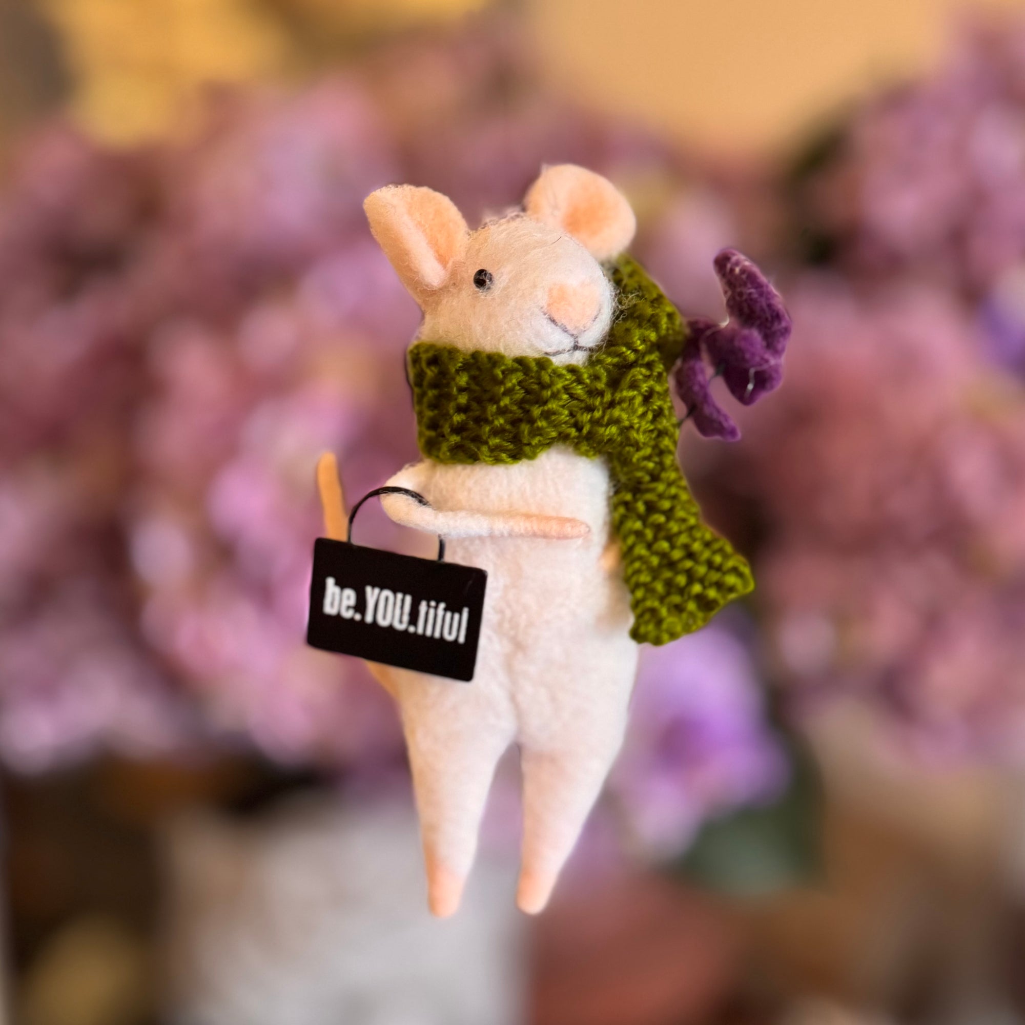 "BE YOU TIFULL" Felt Mouse Ornament