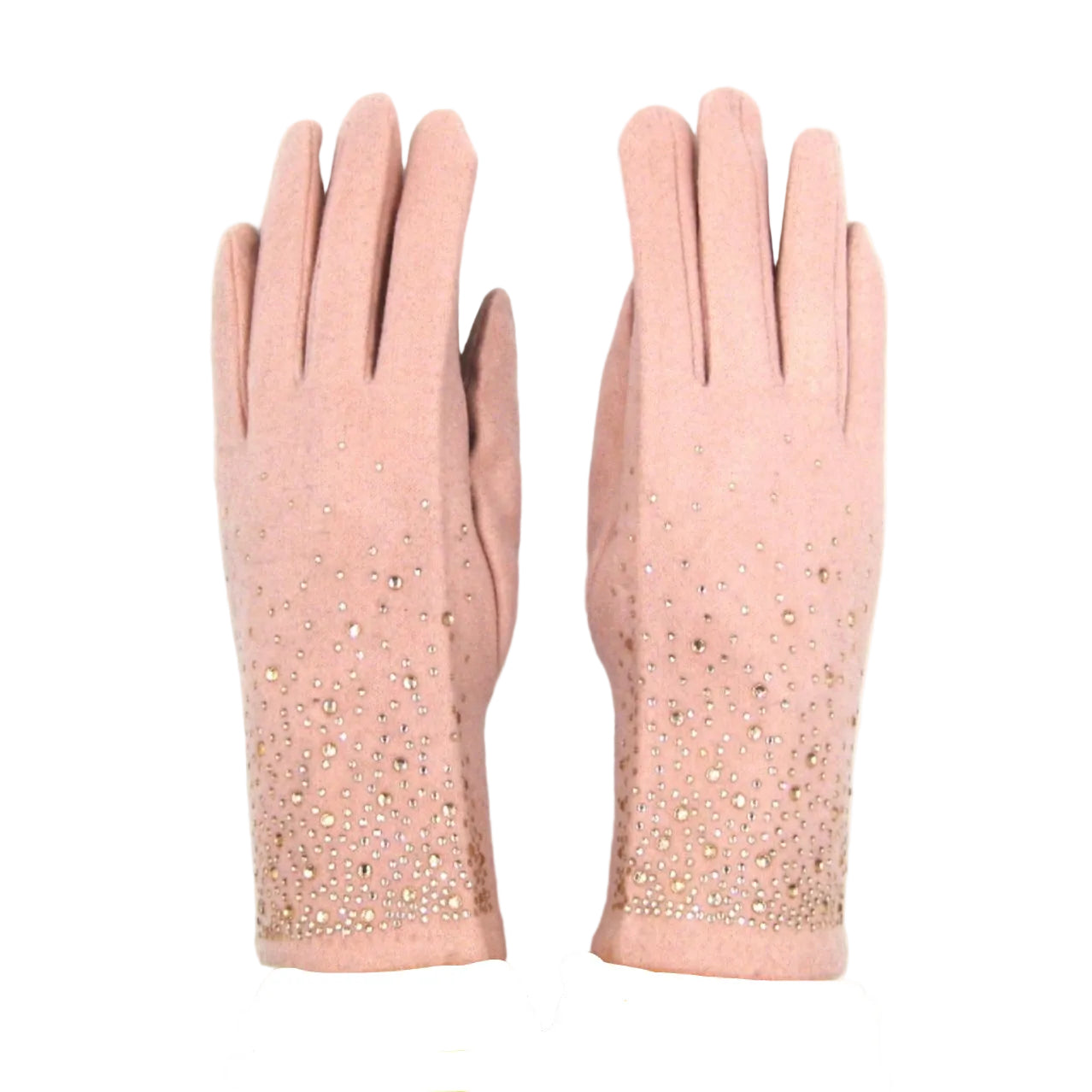 Cashmere Blend Diamond Gloves - Pink