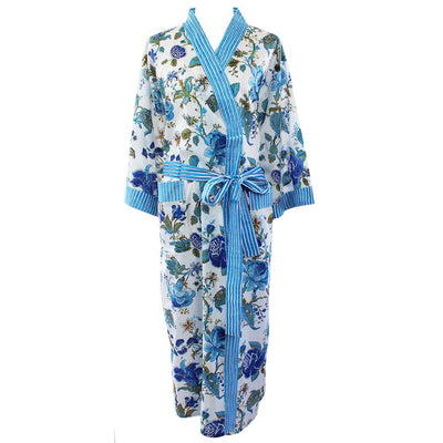 "Blue Rose" Ladies Dressing Gown | Putti Fine Fashions