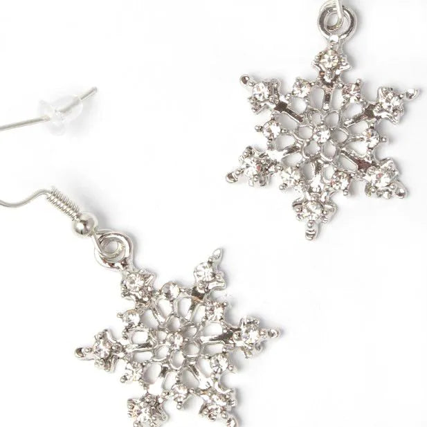 Silver Snowflake Christmas Earrings  | Putti Christmas
