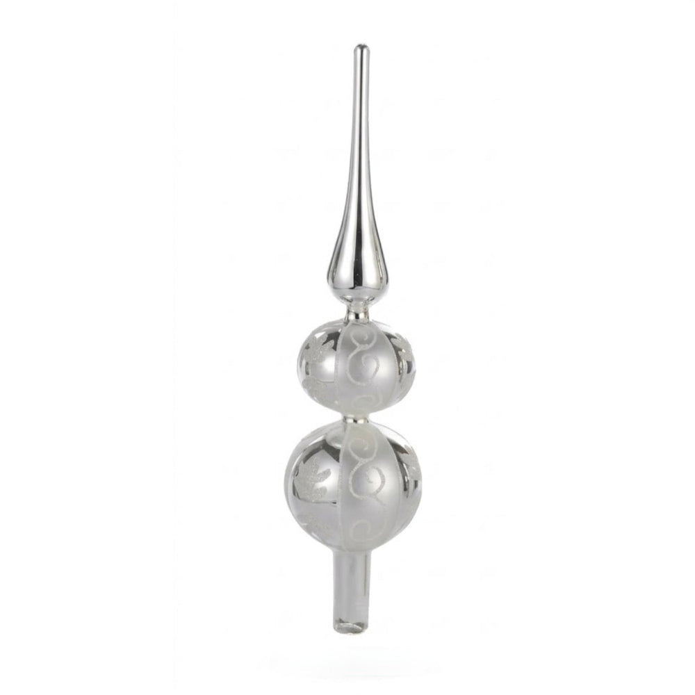 Decorative Glass Tree Topper - Silver | Putti Christmas Decorations