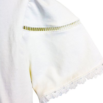 Doe a Dear White Puff Sleeve Bunny Tee | Le Petite Putti