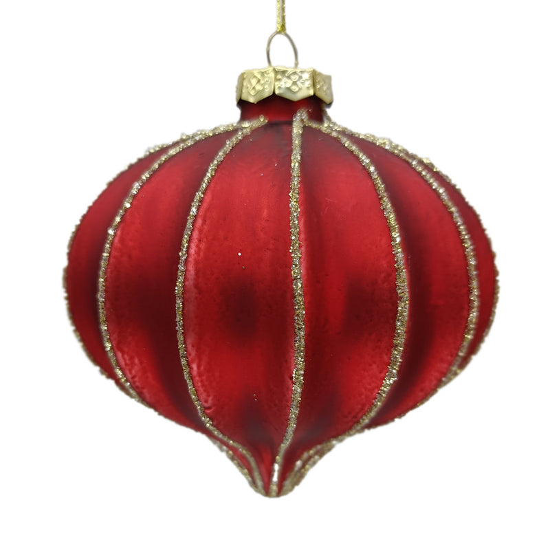 Matte Red Melon Glass Onion Ornament