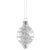 Colorful Glass Drop with Tinsel Ornament - Silver | Putti Christmas Decorations 