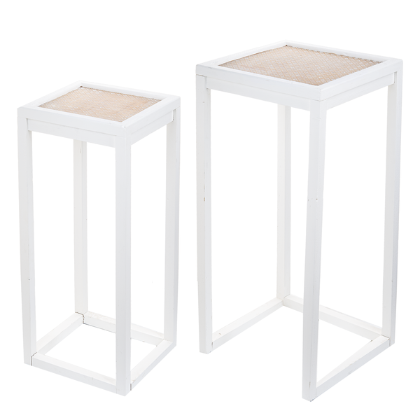 White Wash Nesting Tables - Set of 2  | Putti Fine Furnishings Canada 