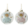 "Baby's First Christmas" Teddy Bear Glass Ball Ornament Blue | Putti Christmas