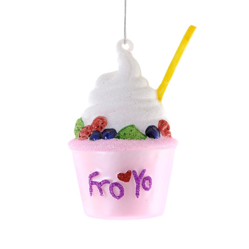 Cody Foster Fro Yo Glass Ornament  | Putti Christmas Decorations