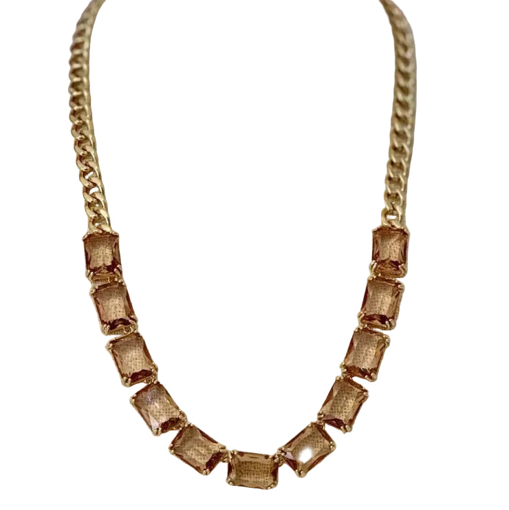 Valentine Rouge "Accidental Icon" Swarovski Topaz Crystal Necklace