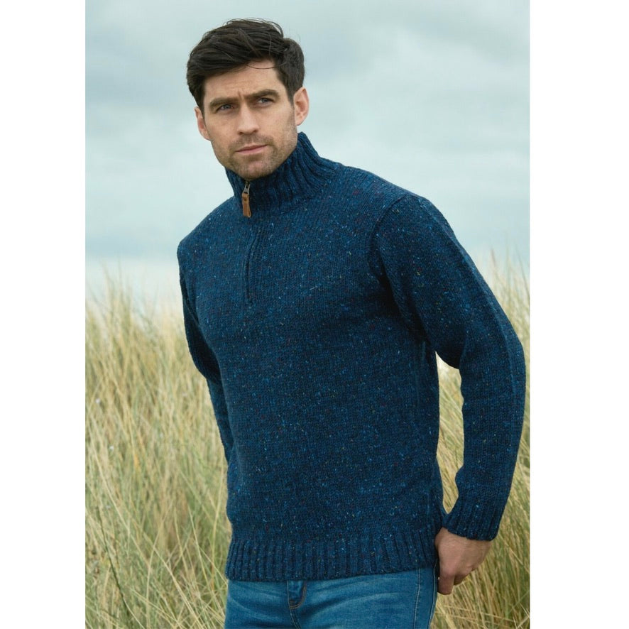 Kilcar Half Zip Sweater - Denim Blue