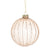 Amber with Silver Glitter Wide Stripes Glass Ball Ornament
