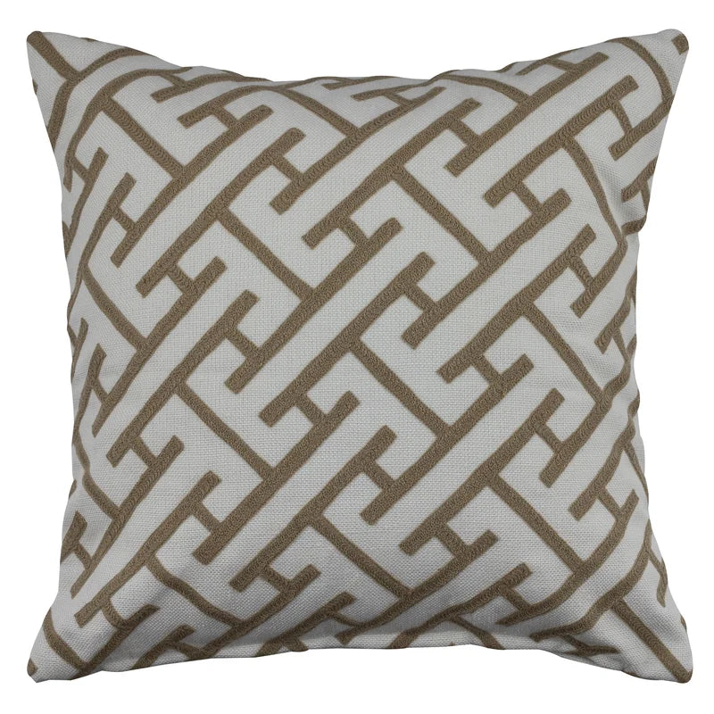 Sage Green Embroidered Indoor/Outdoor Pillow | Putti Fine Furnishings 