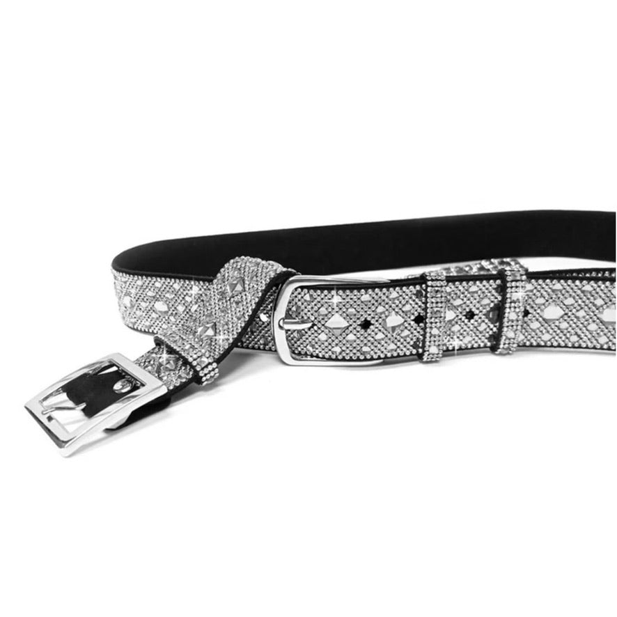 Silver Diamond Crystal Belt and Extender