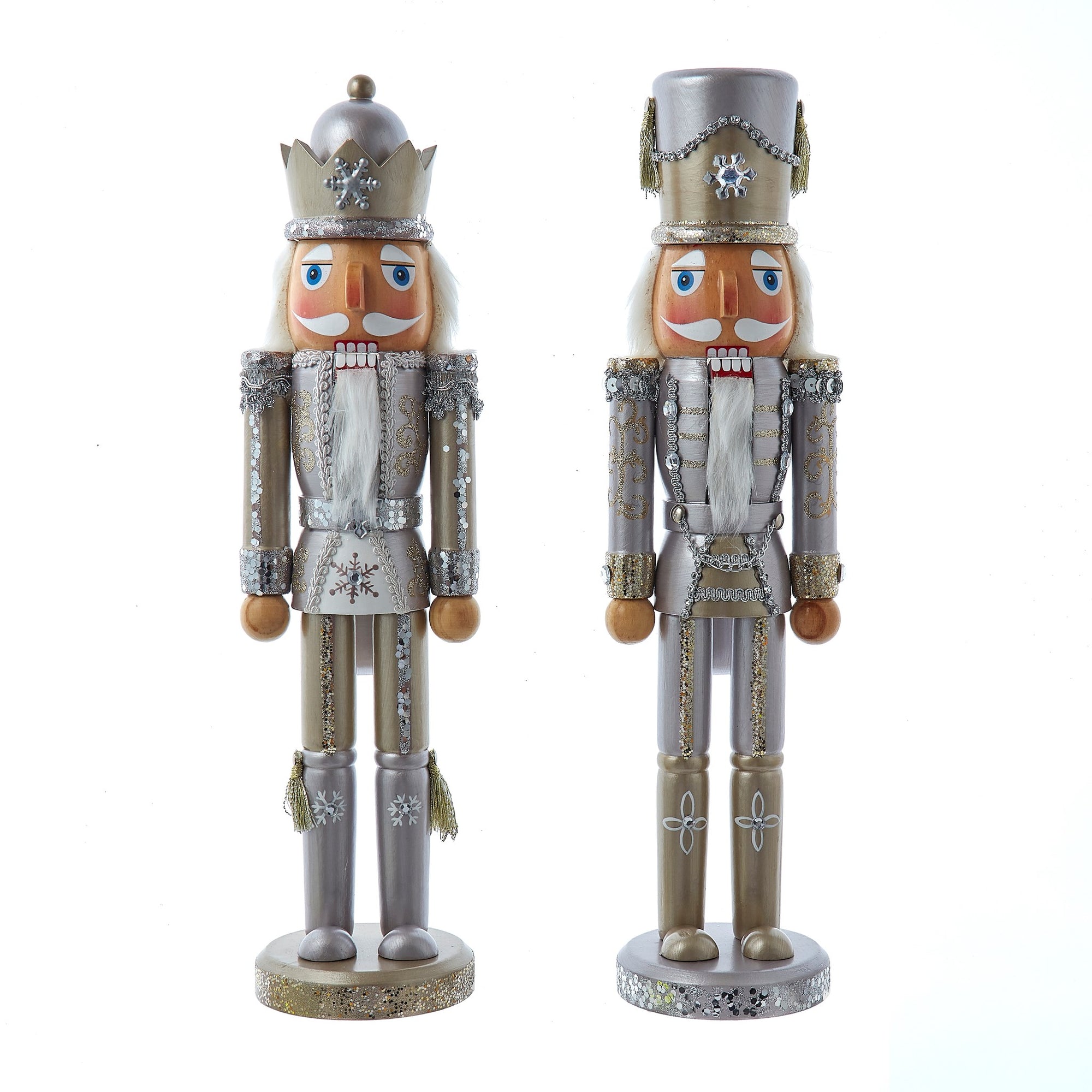 Silver and Platinum Wooden Nutcrackers