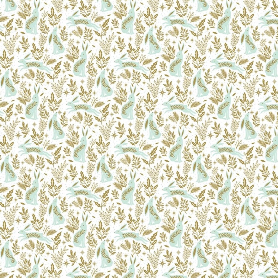 Glad Tidings Rabbits Christmas Wrapping Paper Roll | Putti Christmas Gift Wrapping