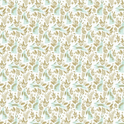 Glad Tidings Rabbits Christmas Wrapping Paper Roll | Putti Christmas Gift Wrapping