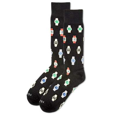 Men`s Bamboo Crew Socks - Timepieces