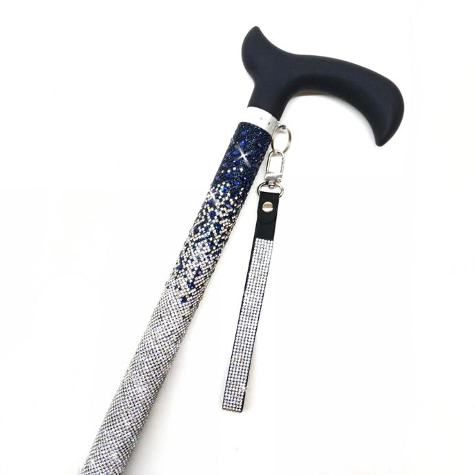 Jacqueline Kent "Sugar Cane" Navy and Silver Adjustable Medical Cane | Putti