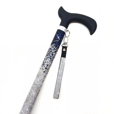 Jacqueline Kent "Sugar Cane" Navy and Silver Adjustable Medical Cane | Putti