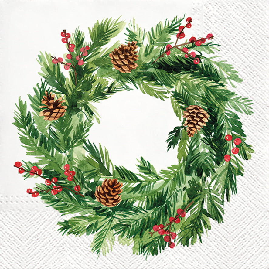 Pinecone Wreath Paper Lunch Napkins