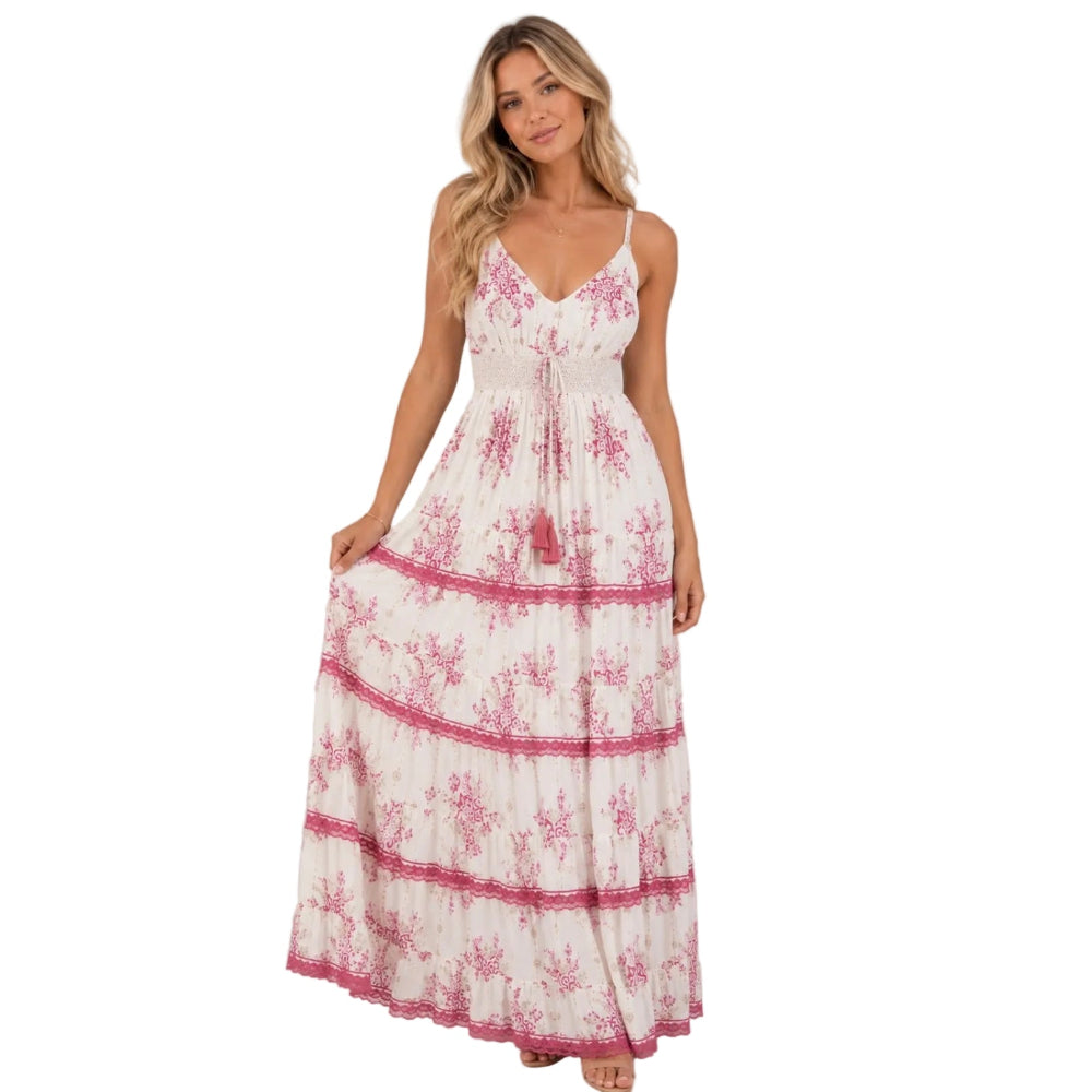 Floral Maxi Dress - Pink | Putti Fine Fashions