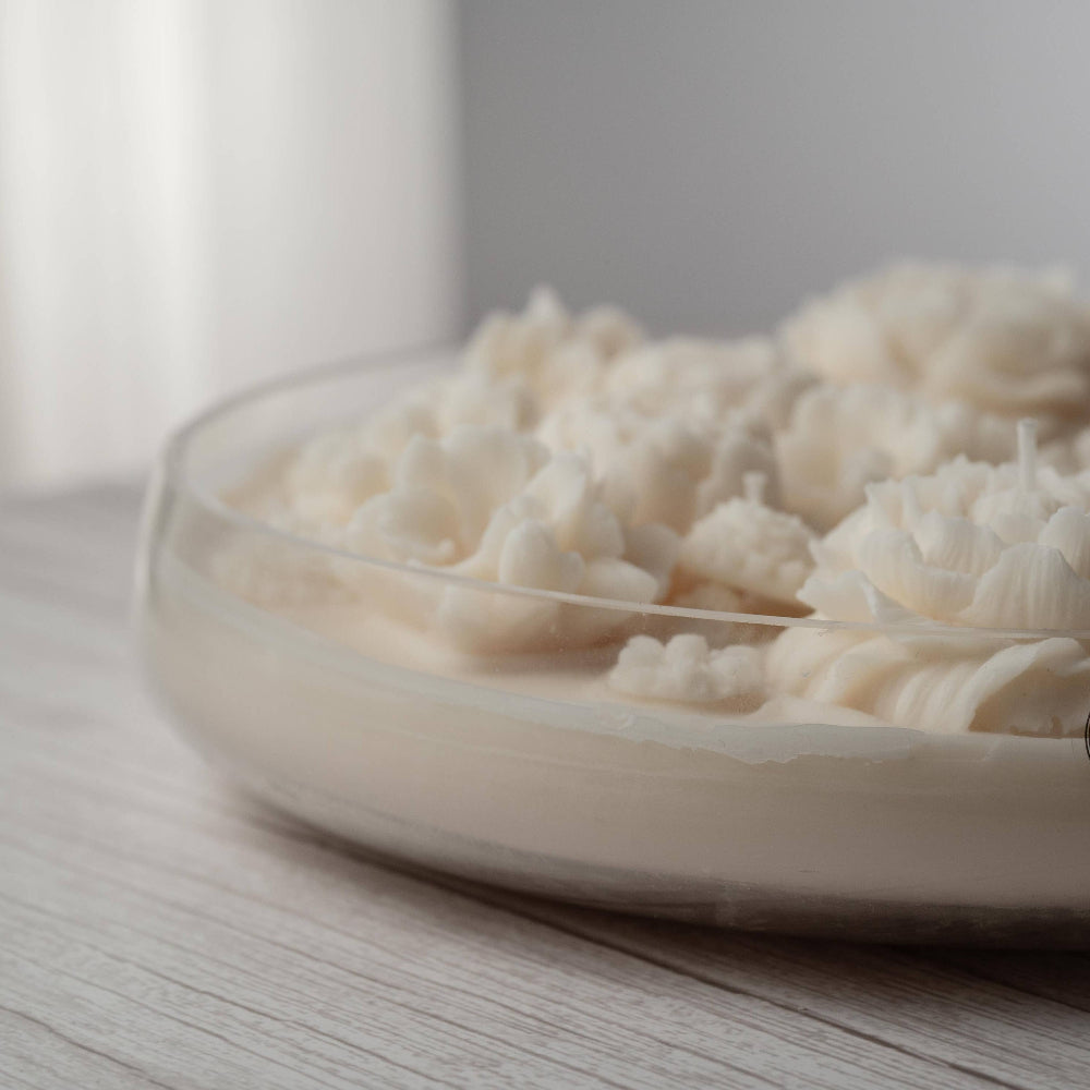 Flower Candle in Glass Bowl | Putti Fine Furnishings