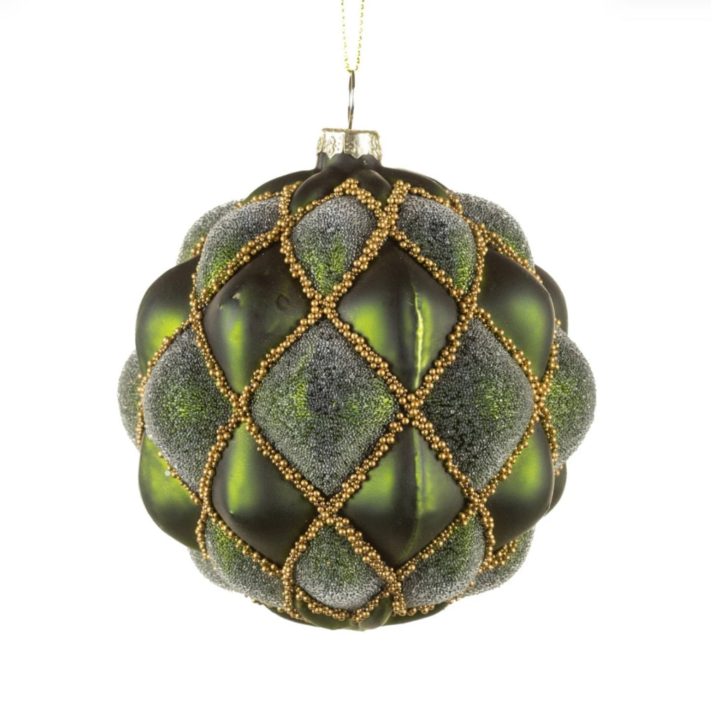 Forest Green Glass Ball Ornament | Putti Christmas Decorations