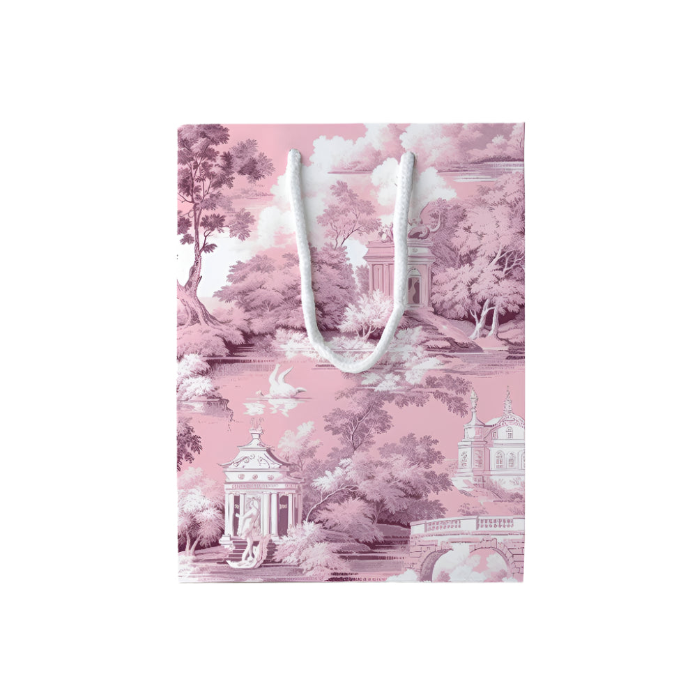 French Toile Gift Bag - Pink | Putti Fine Furnishings