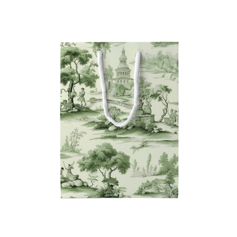 French Toile Gift Bag - Green | Putti Fine Furnishings