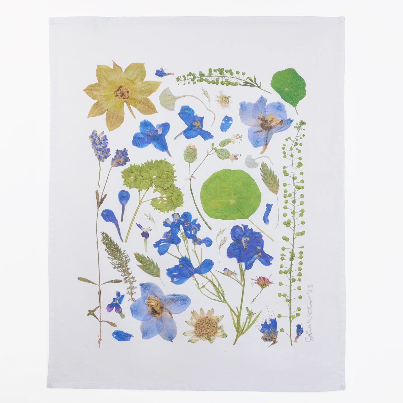 Pressed Flower Tea Towel - Spring