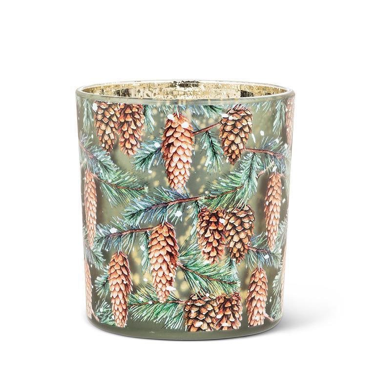 Frosted Pinecones Votive Holder - Small | Puti Christmas Decor