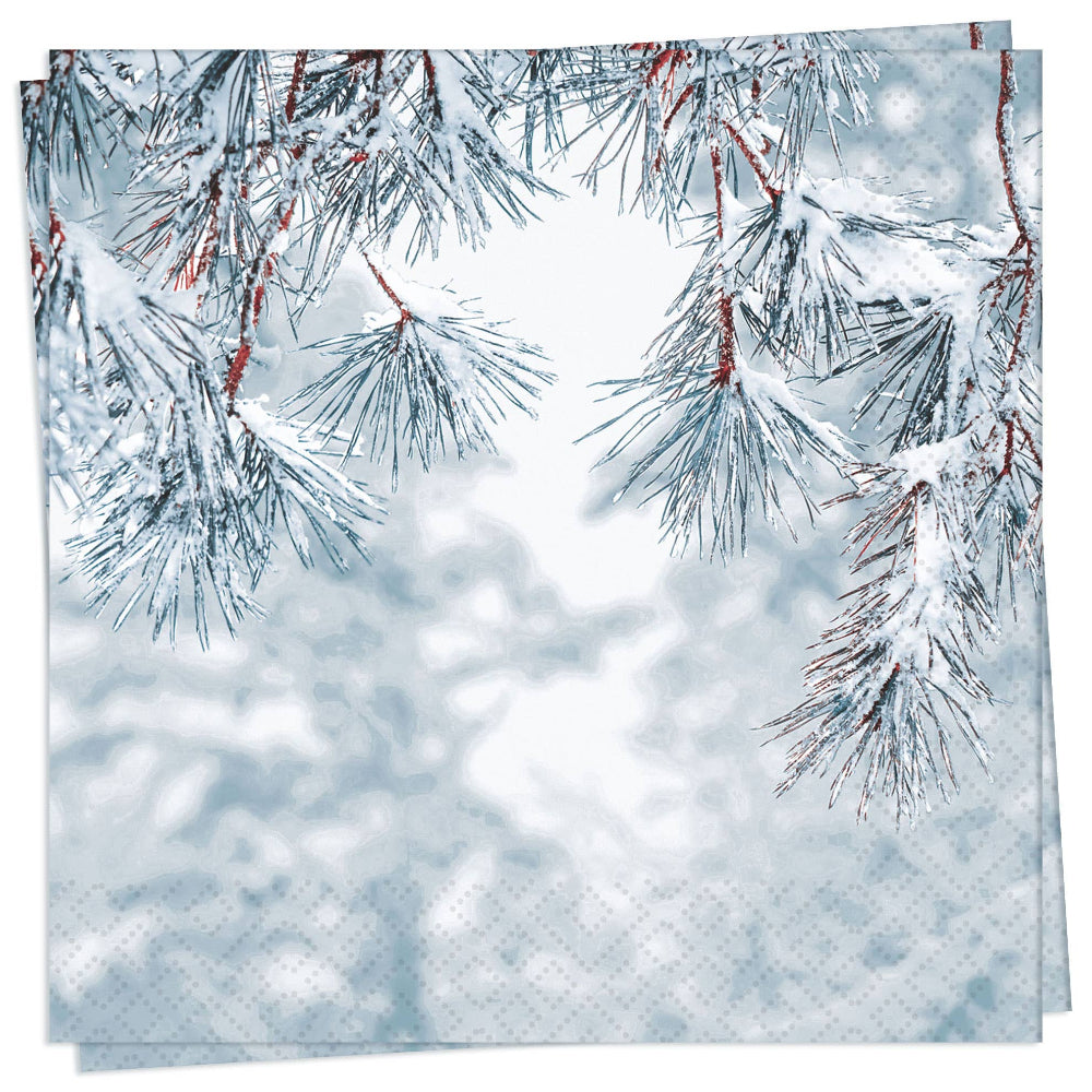 Frosty Pine Paper Lunch Napkin | Putti Christmas Entertaining
