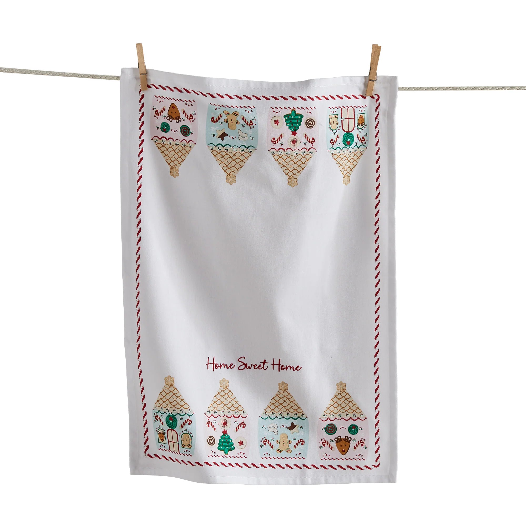 Gingerbread House Embroidered Dish Towel