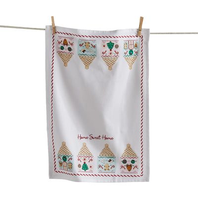 Gingerbread House Embroidered Dish Towel