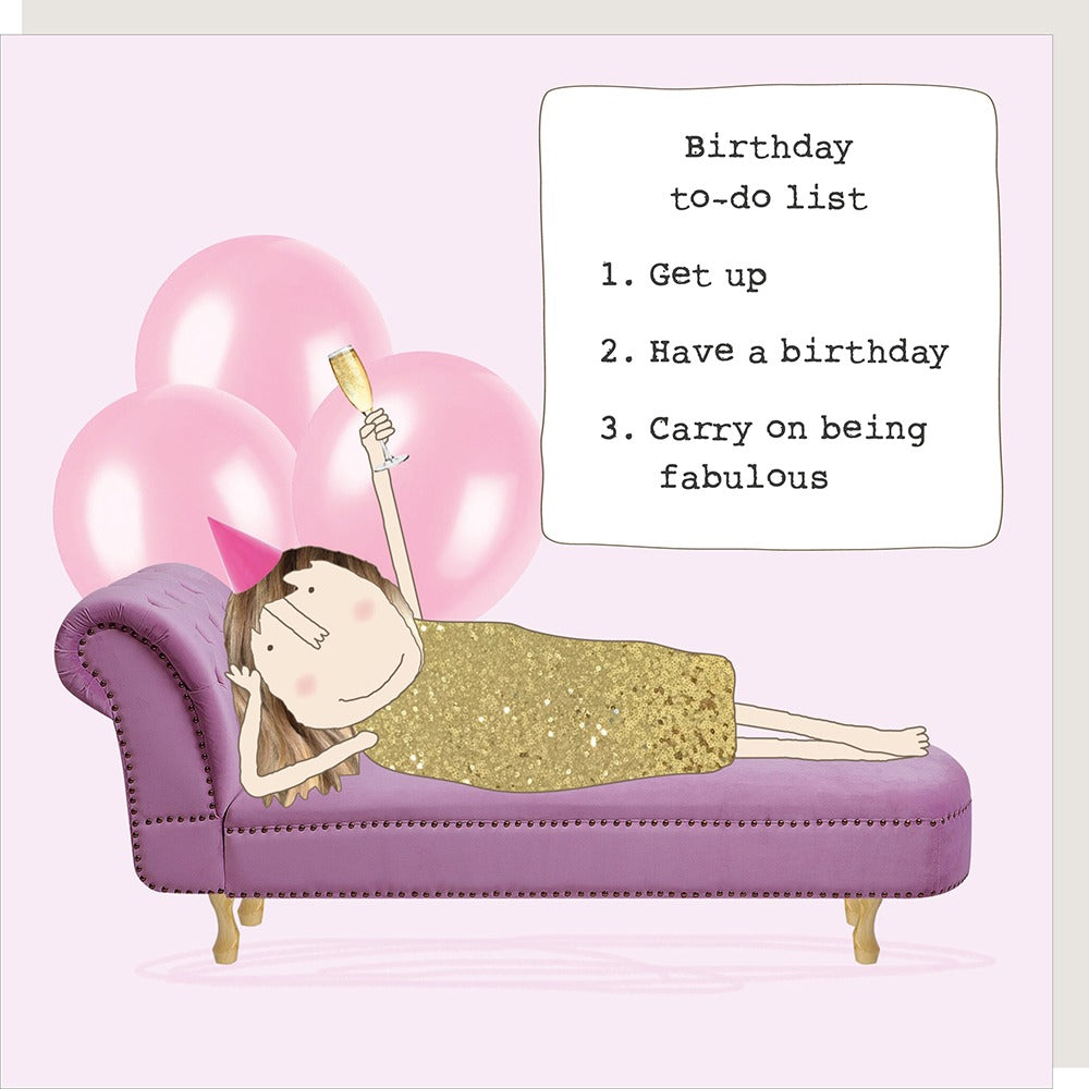 Rosie Made a Thing Greeting Card - B Day to do list