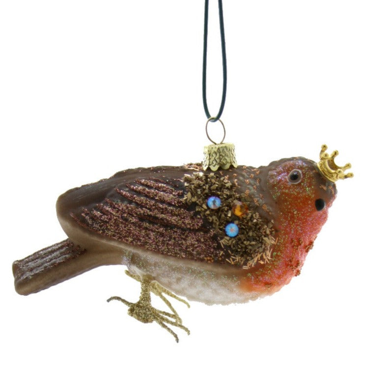 Cody Foster Wintertide Robin Glass Ornament | Putti Christmas Decorations