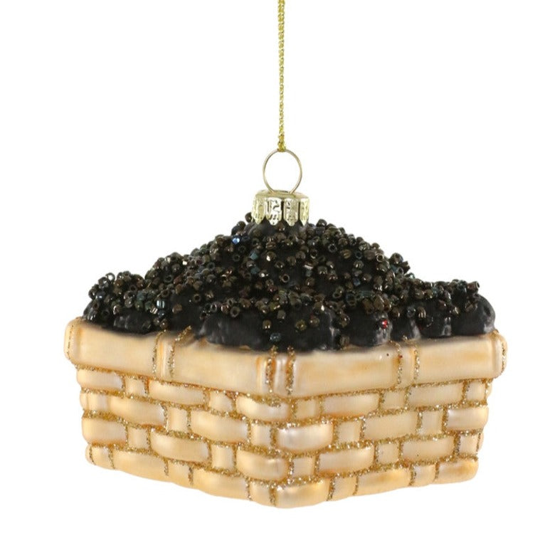 Cody Foster Blackberry Basket Glass Ornament  | Putti Christmas Decorations