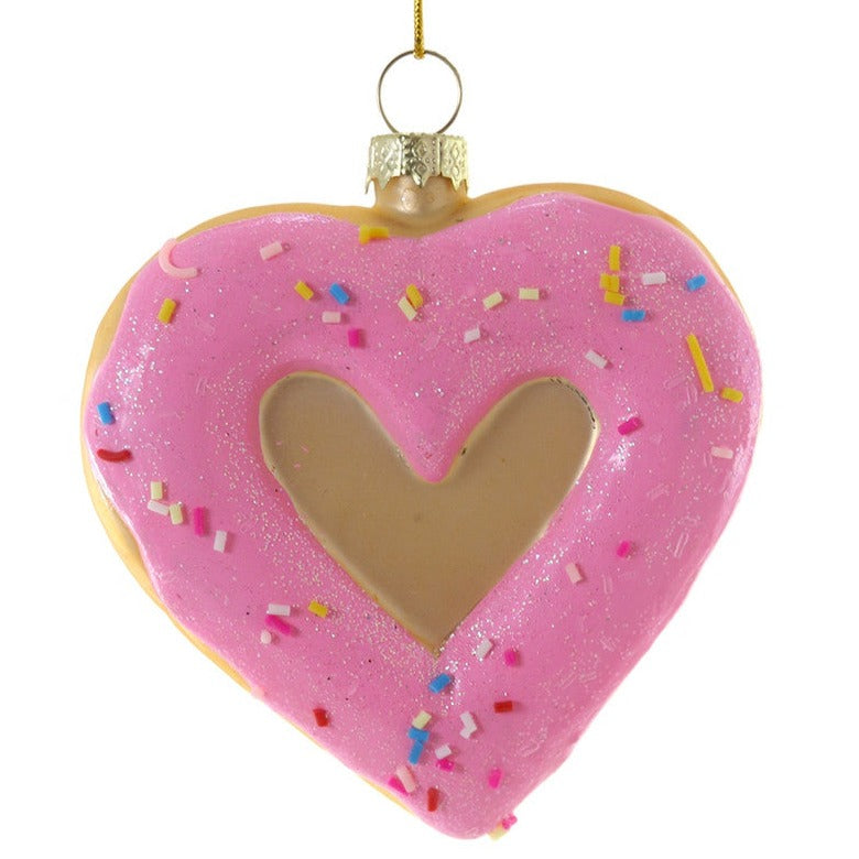 Cody Foster I Heart Donuts Glass Ornament