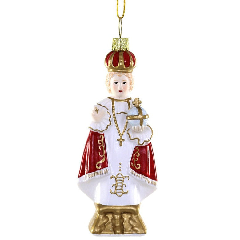 Cody Foster Infant of Prague Glass Ornament | Putti Christmas Decorations